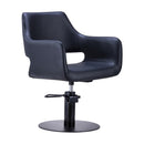 Karma Mudgee Salon Chair 02100101 - Black with Black Round Base & Pump Salon Chairs Salon Furniture Australia Pty Ltd