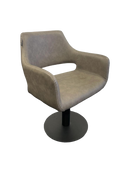 Karma Mudgee Salon Chair 02101301 - Grey with Black Round Base & Black Pump Salon Chairs Salon Furniture Australia Pty Ltd