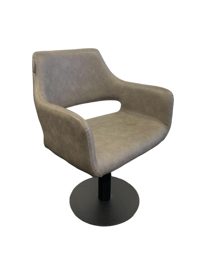Karma Mudgee Salon Chair 02101301 - Grey with Black Round Base & Black Pump Salon Chairs Salon Furniture Australia Pty Ltd