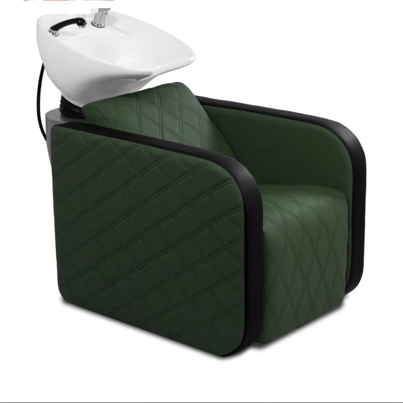 Karma Complete Shampoo Unit Clunes Manual Green with Pattern & White Deep Basin 0315162204MP Shampoo Units Karma