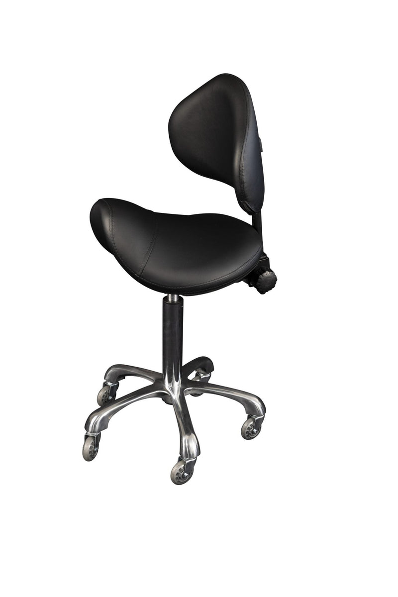 Karma Cradle Mountain Salon Stool with Back Black 07070102 Salon Stools Karma