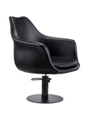 Karma Cronulla Salon Chair 02050101 - Black with Black Round Base & Black Pump Salon Chairs Salon Furniture Australia Pty Ltd