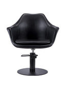 Karma Cronulla Salon Chair 02050101 - Black with Black Round Base & Black Pump Salon Chairs Salon Furniture Australia Pty Ltd