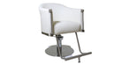 Karma Eden Salon Chair White with Silver Base 02180402 Salon Chairs Karma
