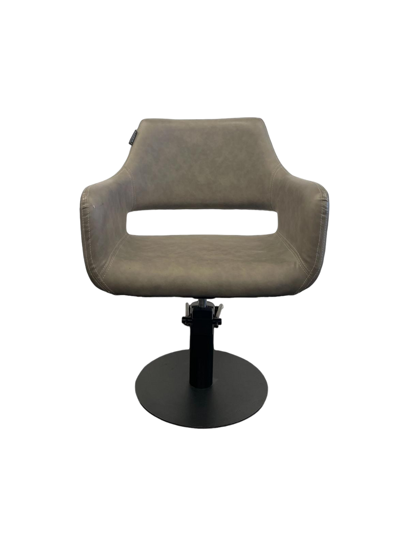 Karma Mudgee Salon Chair 02101301 - Grey with Black Round Base & Black Pump Salon Chairs Salon Furniture Australia Pty Ltd