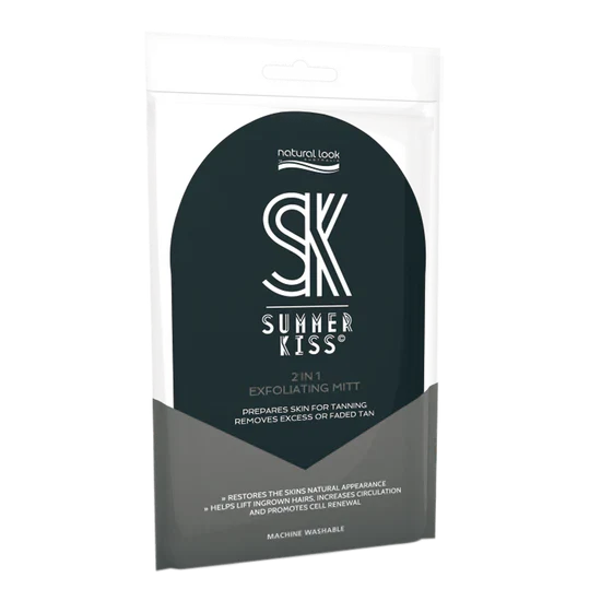 Natural Look Summer Kiss 2 in 1 Exfoliating Tanning Mitt Tanning Glove Natural Look