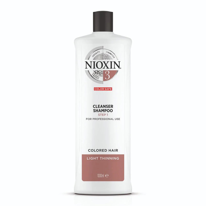 Nioxin System 3 Cleanser 1L Coloured Hair with Light Thinning Shampoo and Conditioner Nioxin