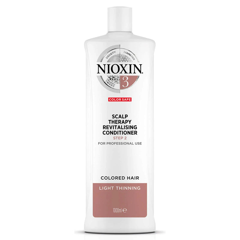 Nioxin System 3 Scalp Revitaliser Conditioner 1L Colored Hair with Light Thinning Shampoo and Conditioner Nioxin