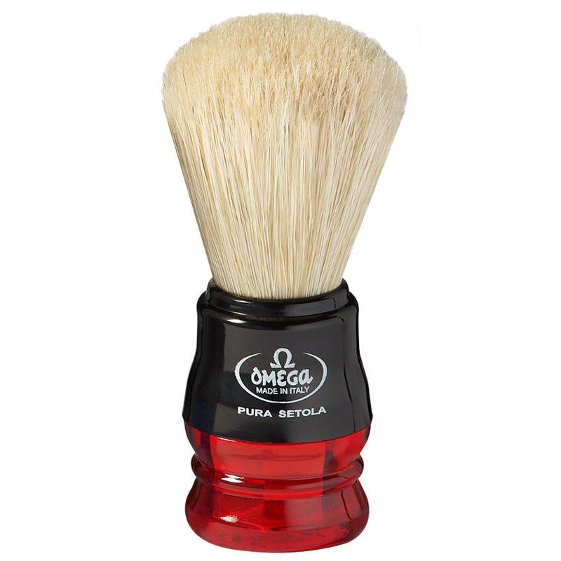 Omega Pure Bristle Shaving Brush 10077 - Red Shaving Brushes Omega