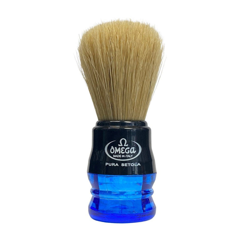 Omega Pure Bristle Shaving Brush 10077 - Blue Shaving Brushes Tarko