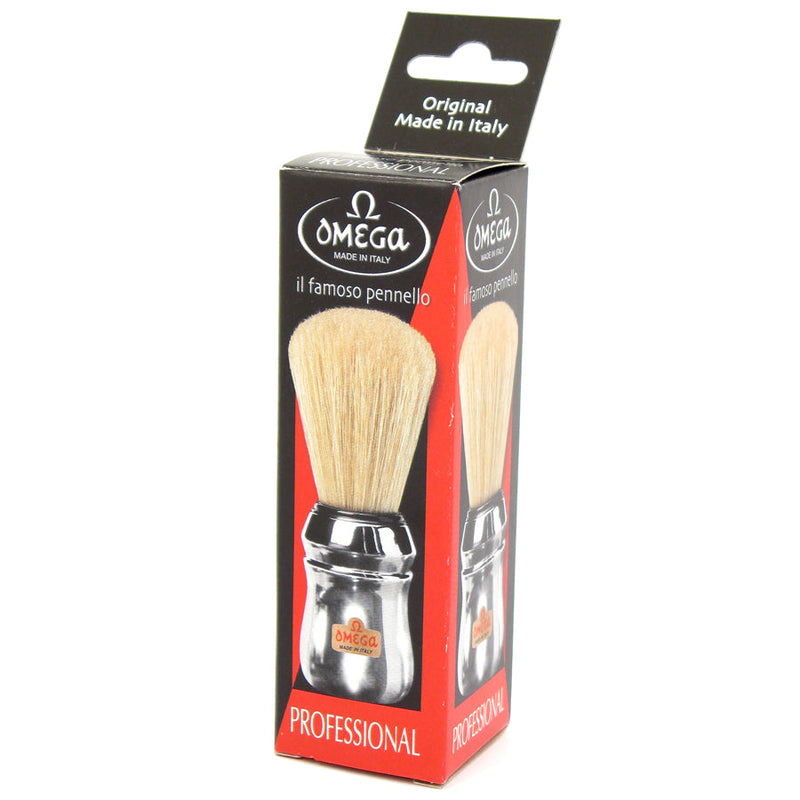 Omega Boar Long Bristle Shaving Brush 10083 Chrome Shaving Brushes Omega
