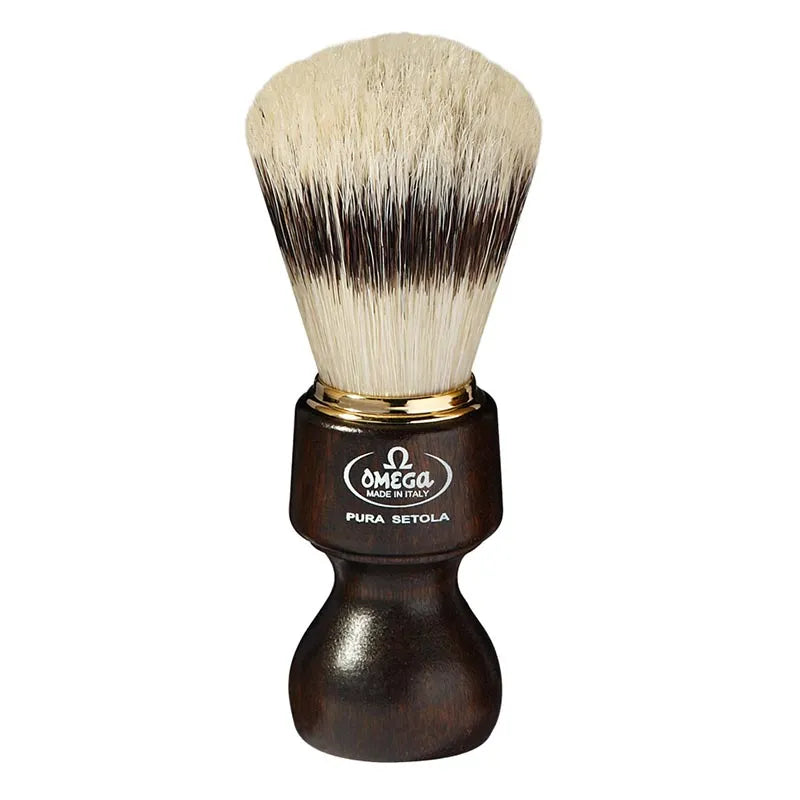 Omega Shaving Brush Pure Bristle Badger Effect Wooden Handle 11126 Shaving Brushes Omega