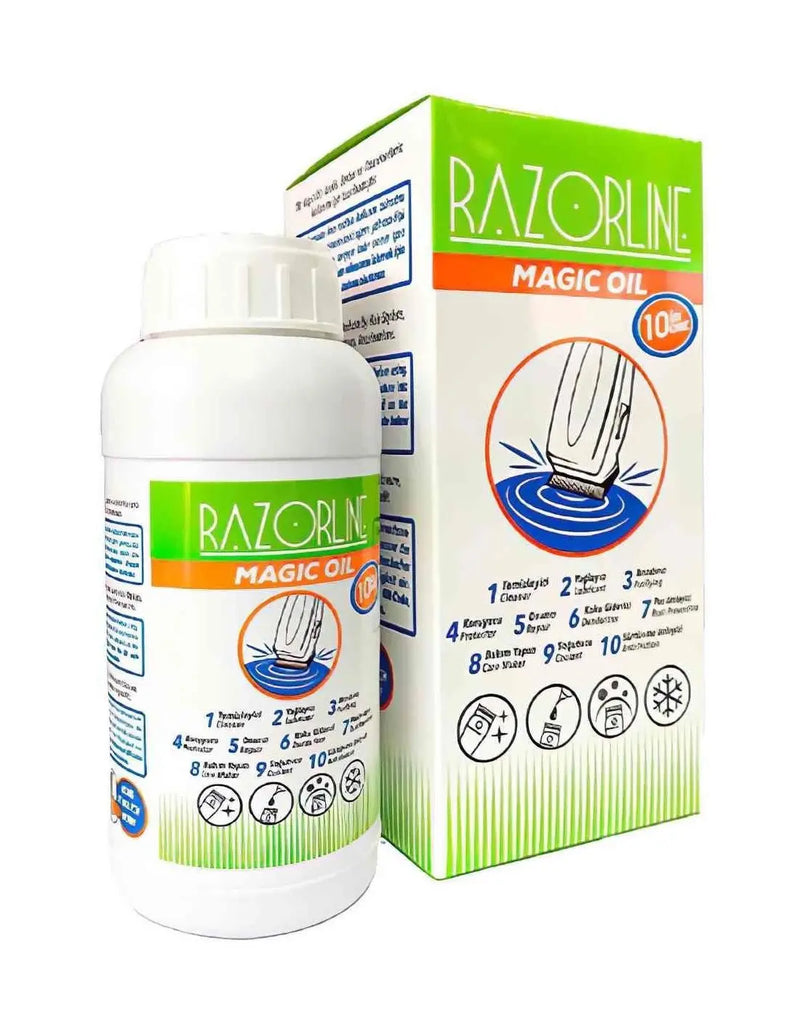 Razorline 10 in 1 Magic Oil 500ml - Clipper Cleaning Blade Care Plus Jar Clipper/Trimmer Accessories Razorline