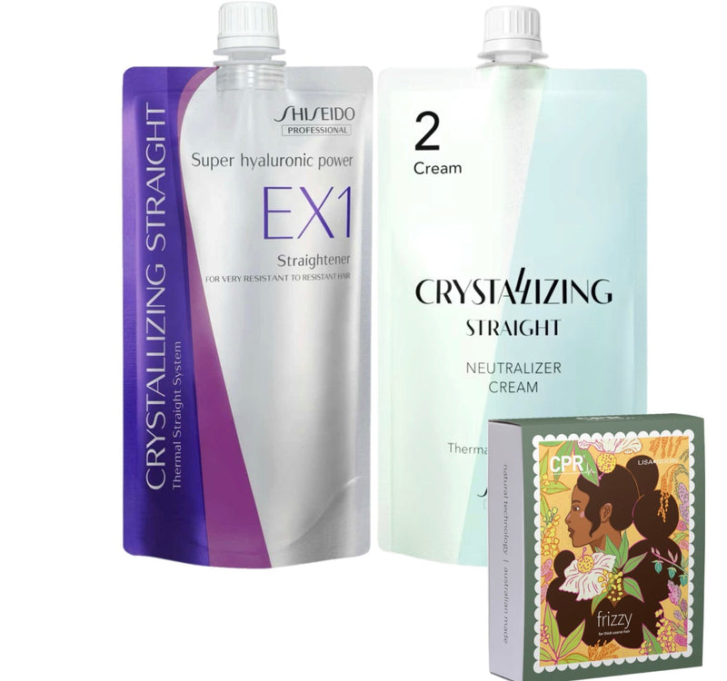 Shiseido Straightening Cream EX1 + 2 Set Very Resistant 400g + CPR Frizzy Trio Pack Permanent Straightening Systems & Relaxers Shiseido
