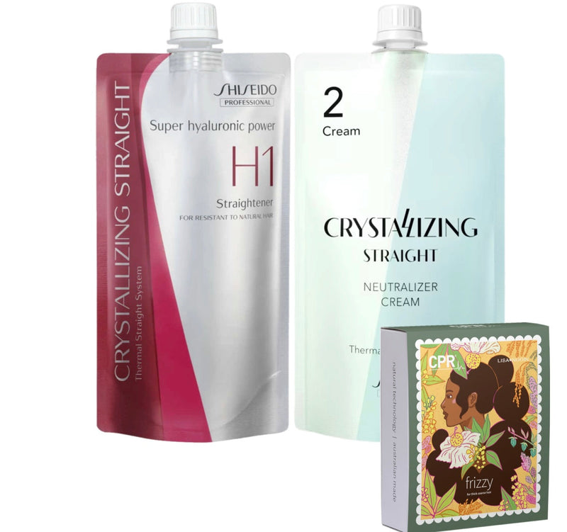 Shiseido Straightening Cream H1 + 2 Set Resistant Hair 400g + CPR Frizzy Trio Pack Permanent Straightening Systems & Relaxers Shiseido