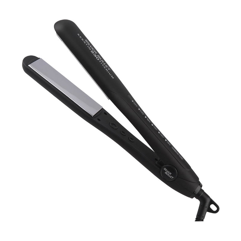 Silver Bullet Keratin 230 Titanium Wide Hair Straightener Silver 38mm Hair Straightener Silver Bullet