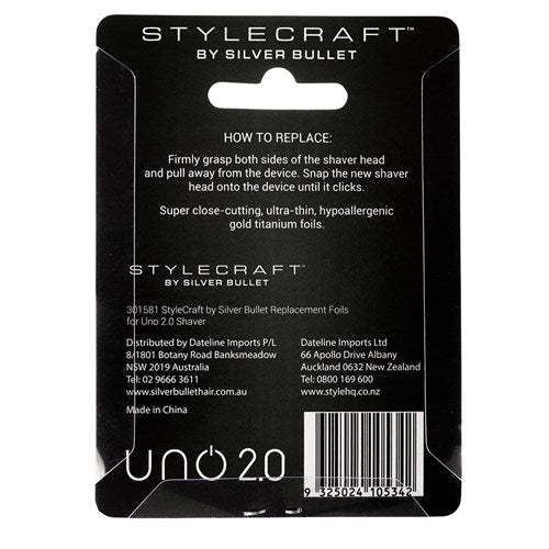StyleCraft by Silver Bullet Uno 2.0 Shaver Replacement Foil Foil Shaver Accessories Stylecraft