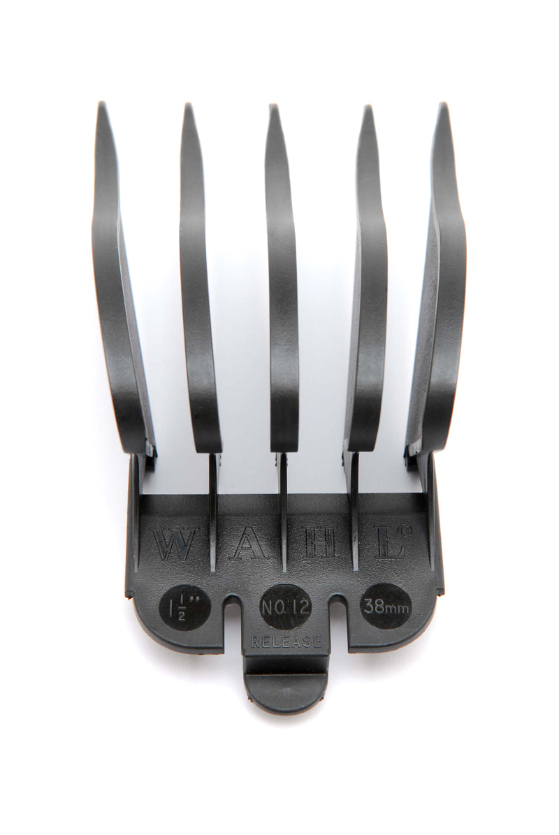 Wahl No. 12 Plastic Tab Attachment Comb 1 1/2inch Black Retail Wahl