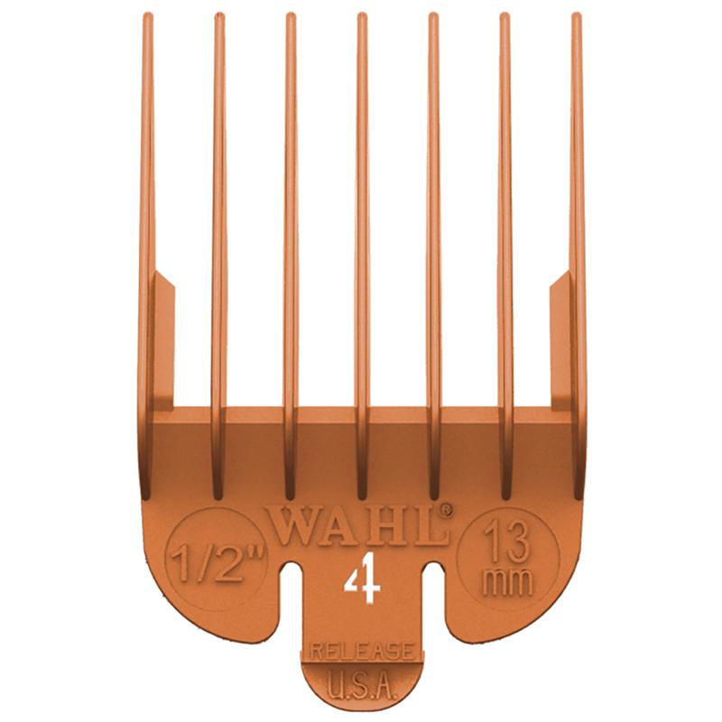 Wahl No. 4 Plastic Tab Attachment Comb 1/2inch Orange Retail Wahl