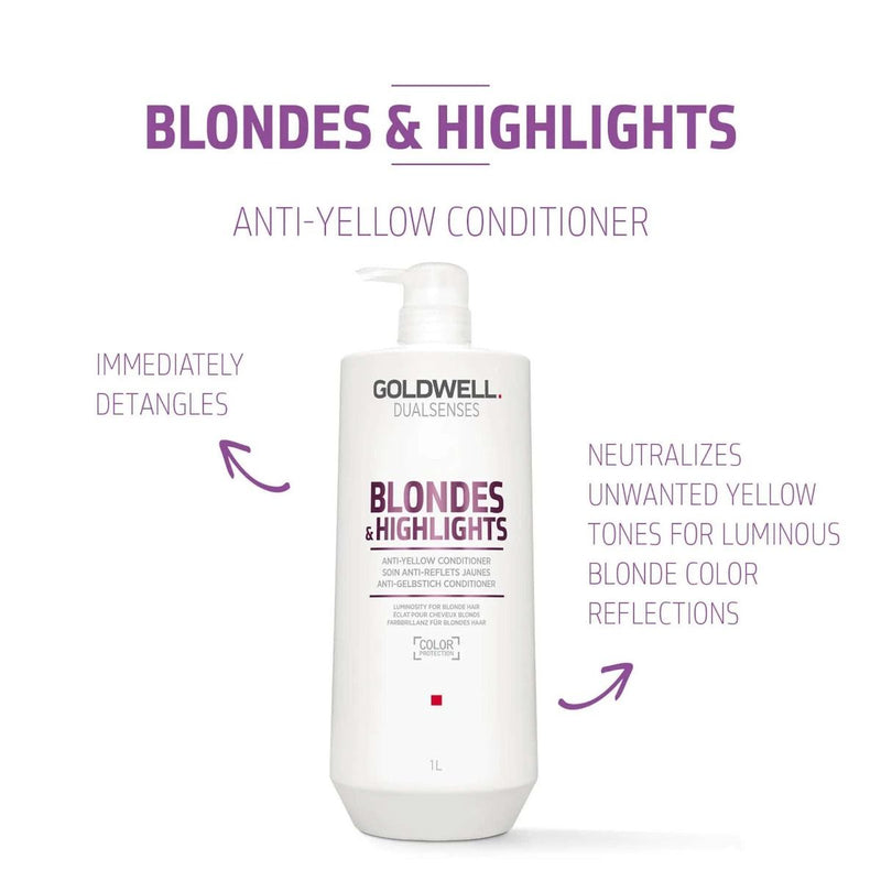 Goldwell Dualsenses Blondes & Highlights Anti-Yellow Conditioner 1L Conditioner Goldwell