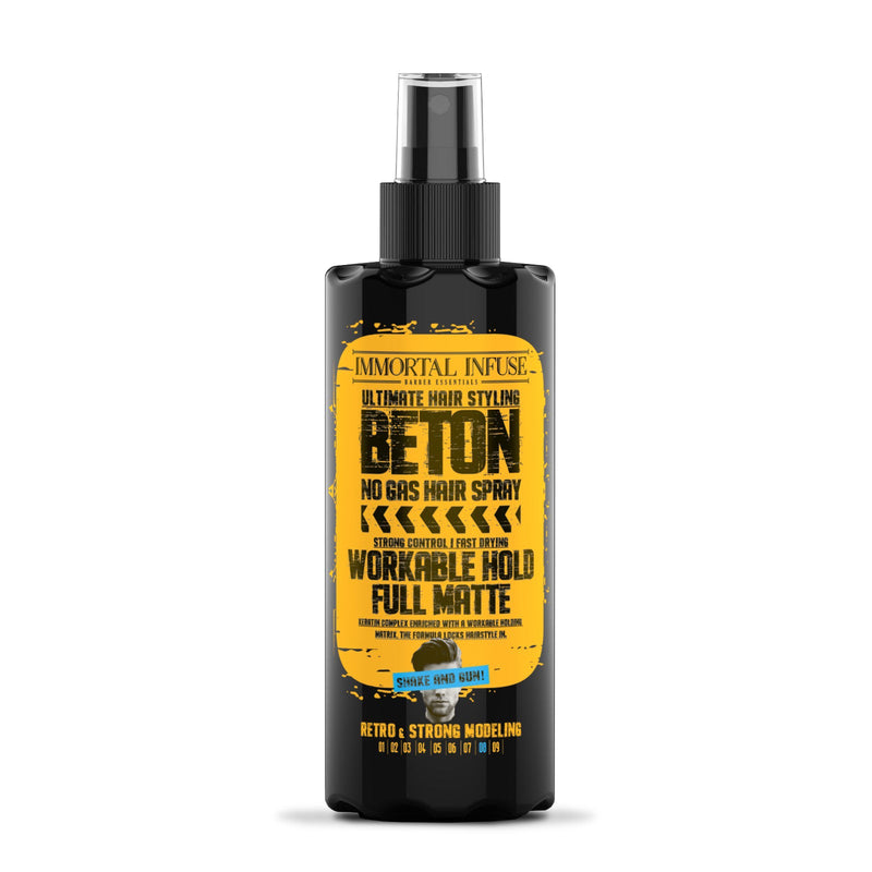 12 + 1 Deal: Immortal Beton Non Aerosol Finishing Hair Spray - Workable Hold - Full Matte 200ml Hair Spray Immortal