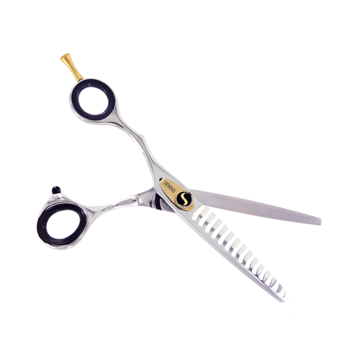 Sensei GSC 14 Tooth Pointcut Texture Left Handed Professional Offset Thinning Scissor GSC14 With Free Case Retail SENSEI SHEAR SYSTEMS